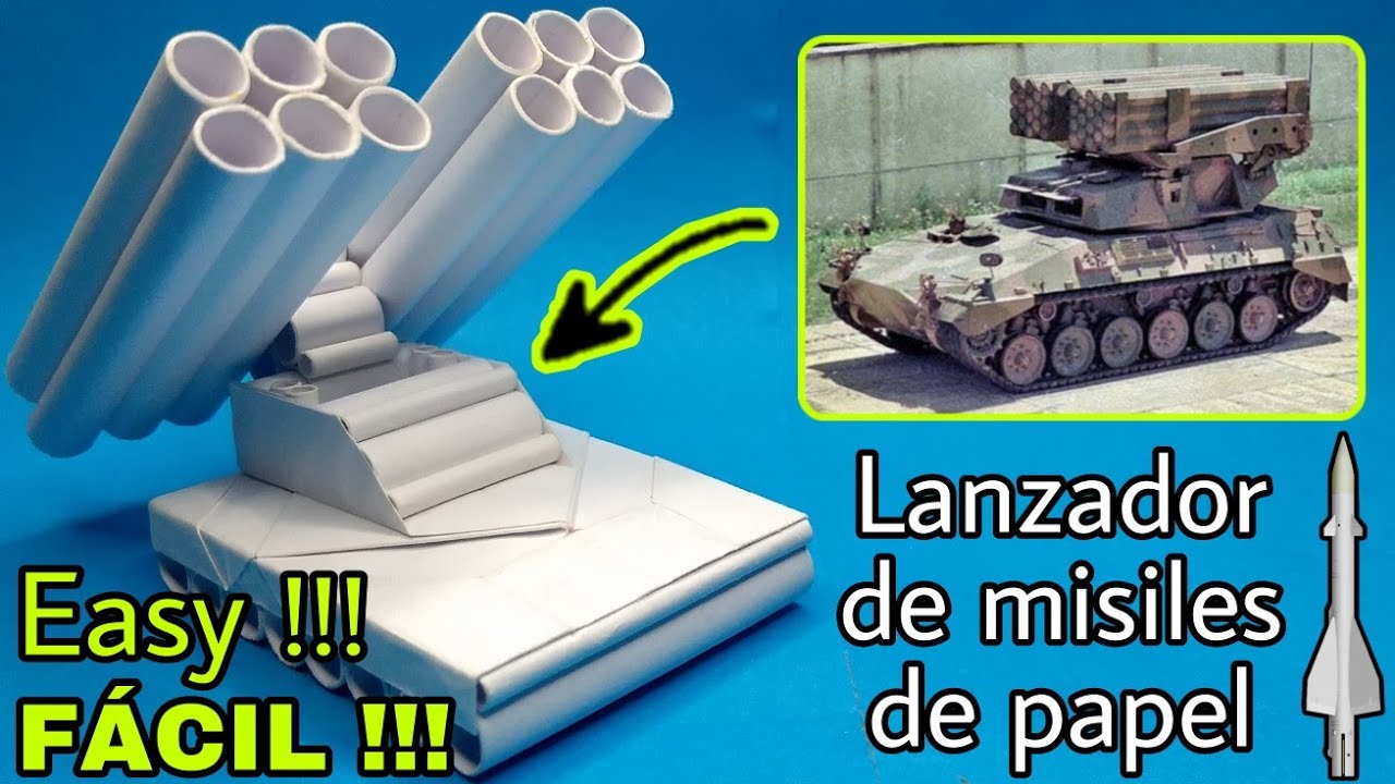 ORIGAMI - Lanzador de misiles de papel (super tanque de papel) / Paper super tank