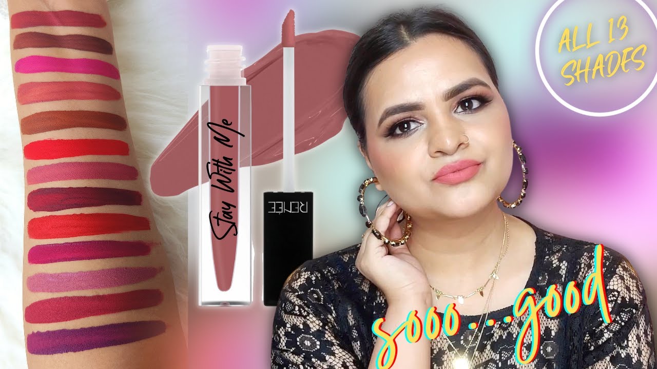 I Tried Renee Cosmetics Stay With Me Matte Lip Color || Waterproof, smudge proof, Transfer proof