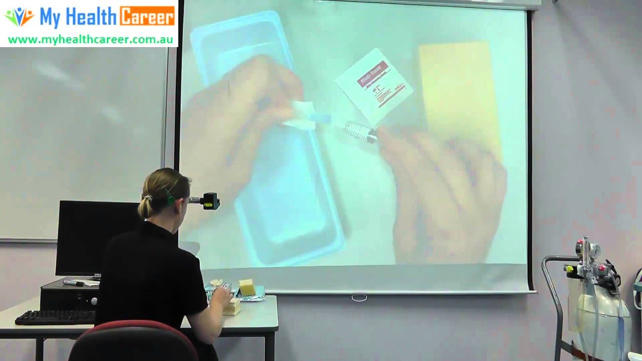 Nursing courses - learning how to give an injection
