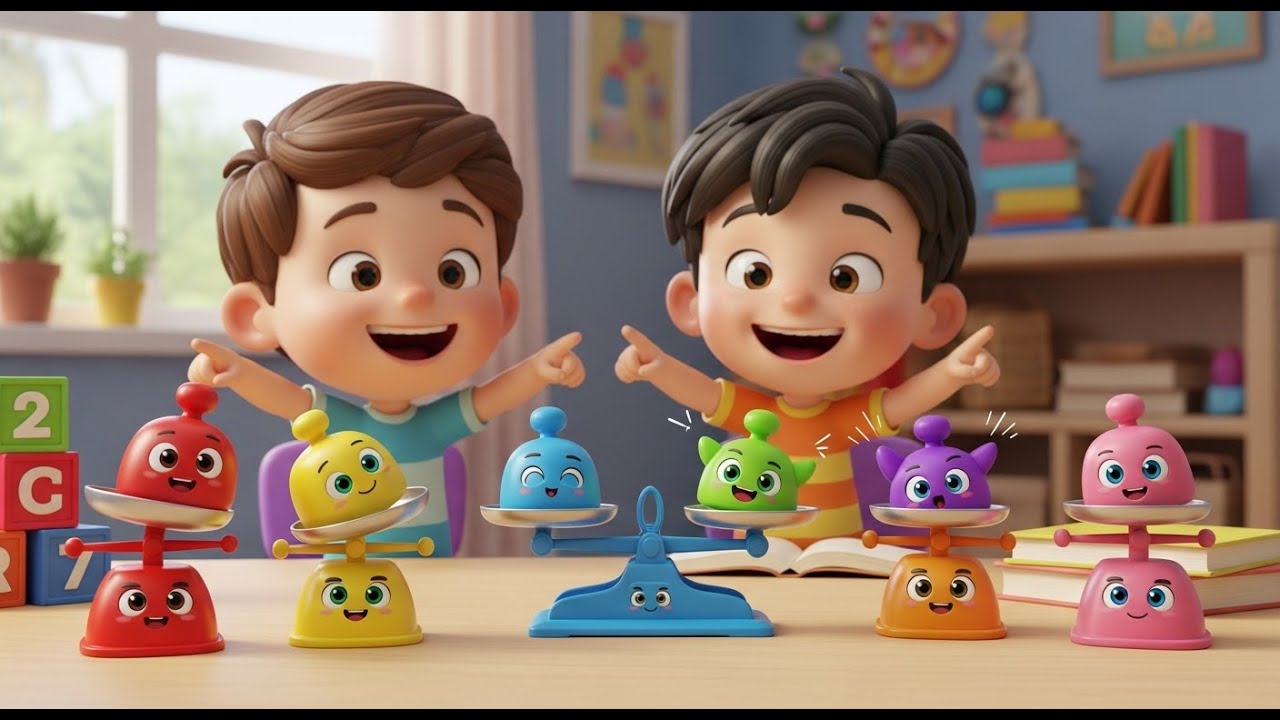 Sete Balanças de Brinquedo Pequenas Tip Top | Música de Equilíbrio e Números