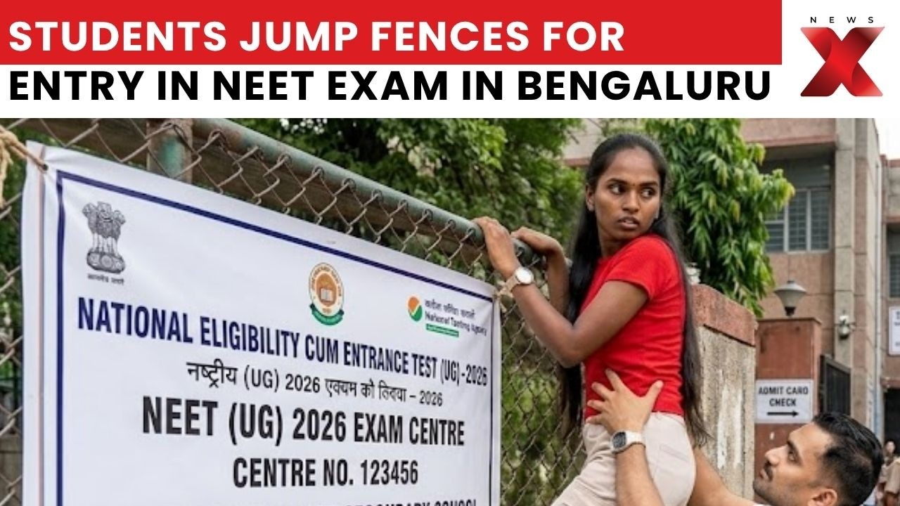 Chaos At Bengaluru NEET Centres As Students Jump Fences To Enter | NewsX