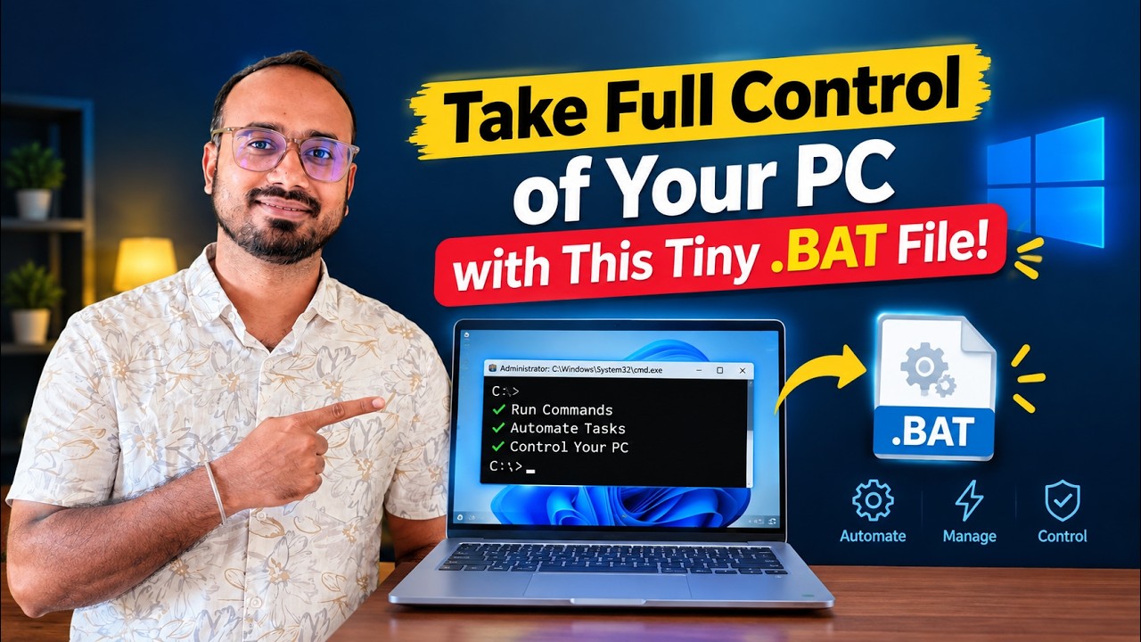 🖥️ Take Full Control of Your PC with This Tiny .BAT File! 🔥