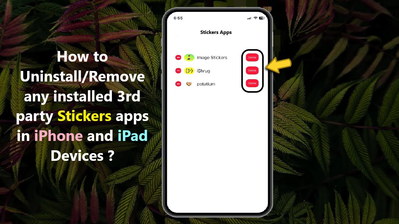 Как удалить/деинсталлировать любые установленные сторонние приложения со стикерами на устройствах...