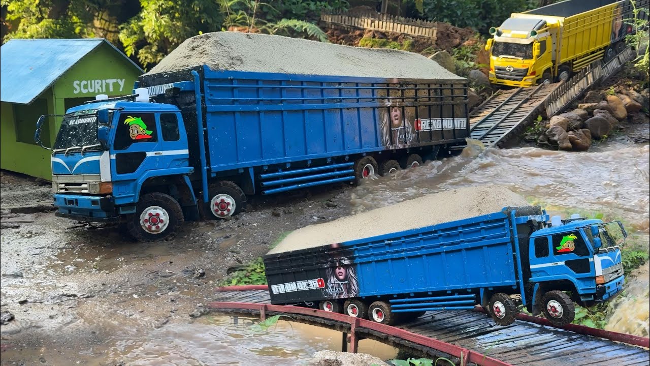 muatan ODOL‼️ Jembatan AMBROL truk Fuso BELUP super great TRIBAL MUATAN FULL PASIR
