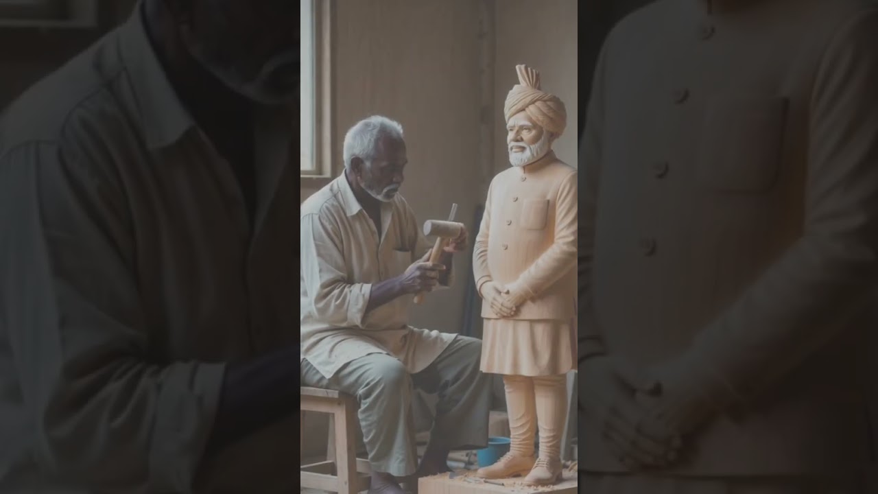 Village Artisan Carving a Wooden Statue of NarendraModi 🇮🇳| IncredibleHandcrafted Art| 
