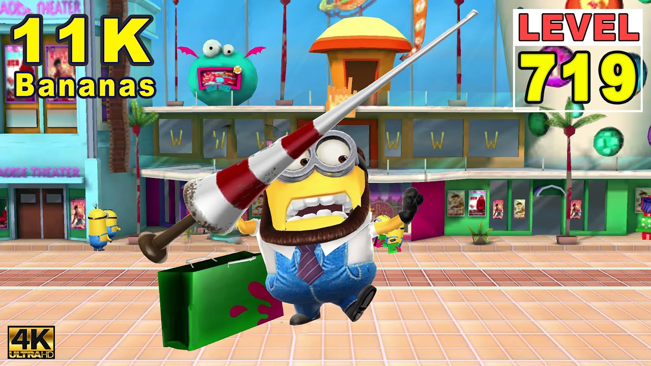 Despicable Me: Minion Rush LEVEL 719 - Grandpa Minion get 11K Bananas at the Mall - PC UHD4K 60FPS
