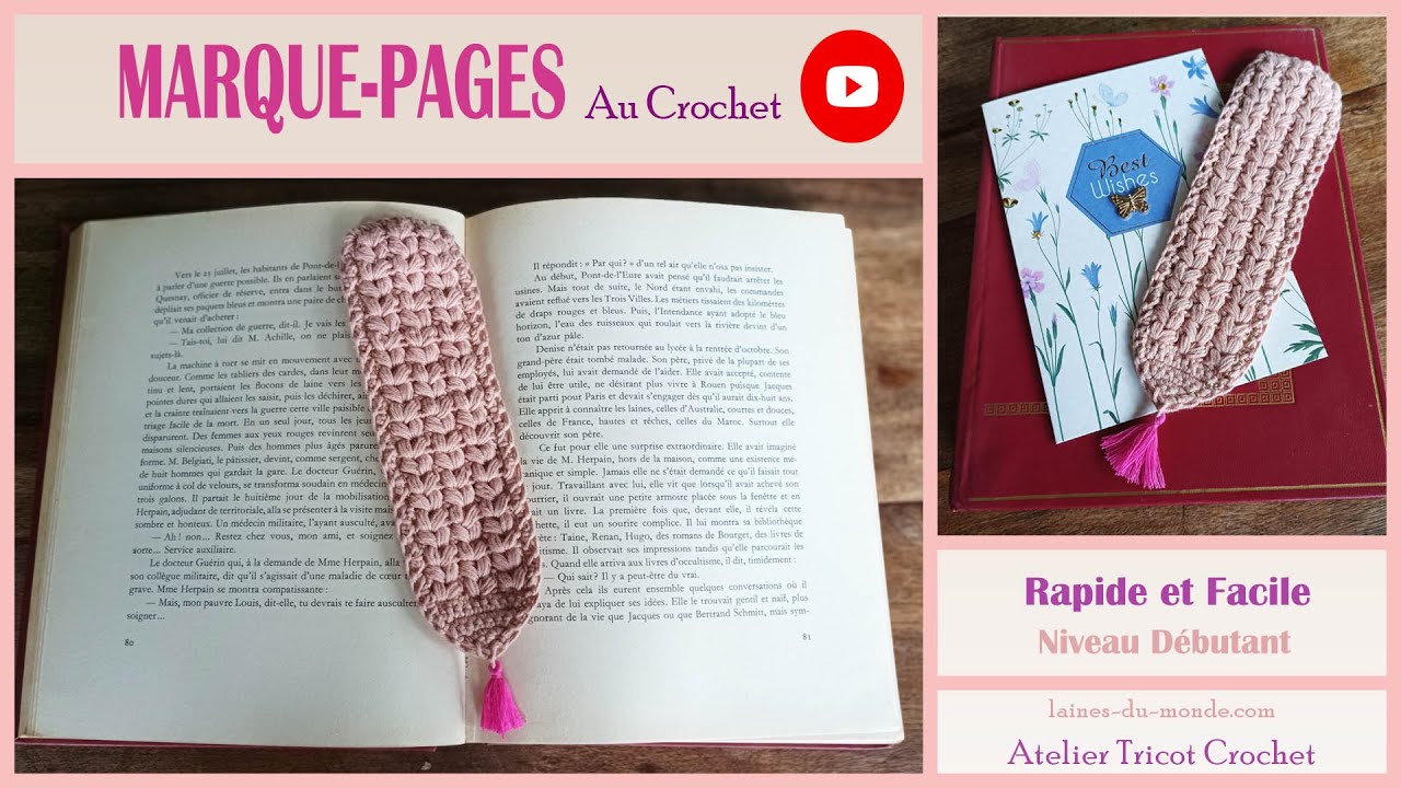 Faire un Marque-Pages au Crochet 🌈🎗Motif C&oelig;ur &hearts; #crochet #вязание #вязаниекрючком