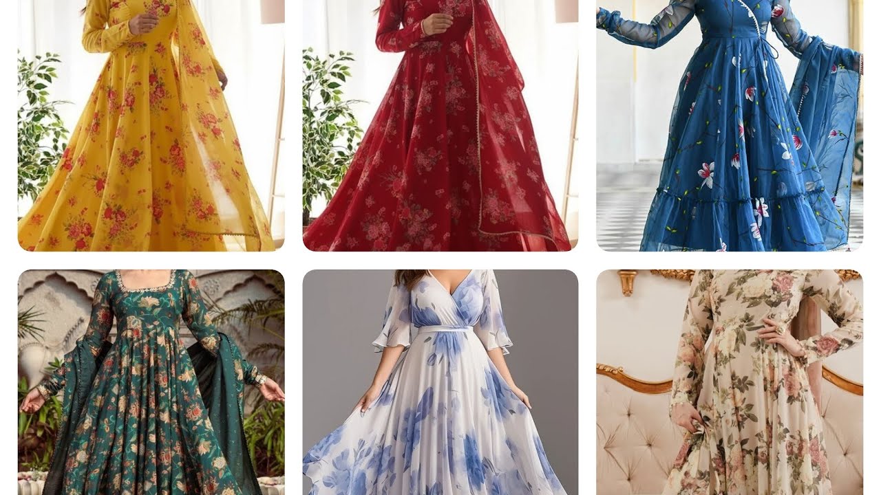 Printed frock design #trendingsuit #frockset 