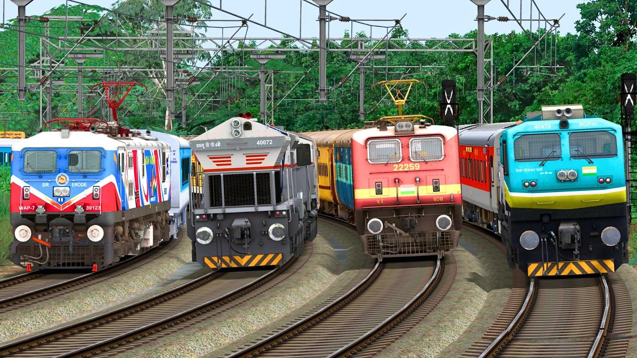 TRAIN HEAVY TRAFFIC IN RAILWAY STATION | BUMPY RAILROAD | Train Simulator | Railwork | NTG GAMING