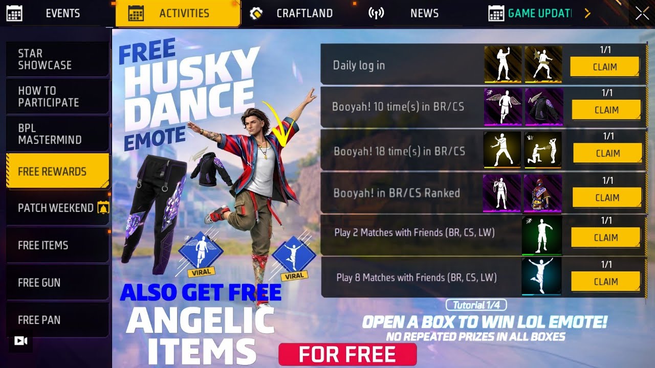 FREE HUSKY DANCE EMOTE+ FREE ANGELIC🔥 -para SAMSUNG,A3,A5,A6,A7,J2,J5,J7,S5,S6,S7,S9,A10,A20,A30,A50