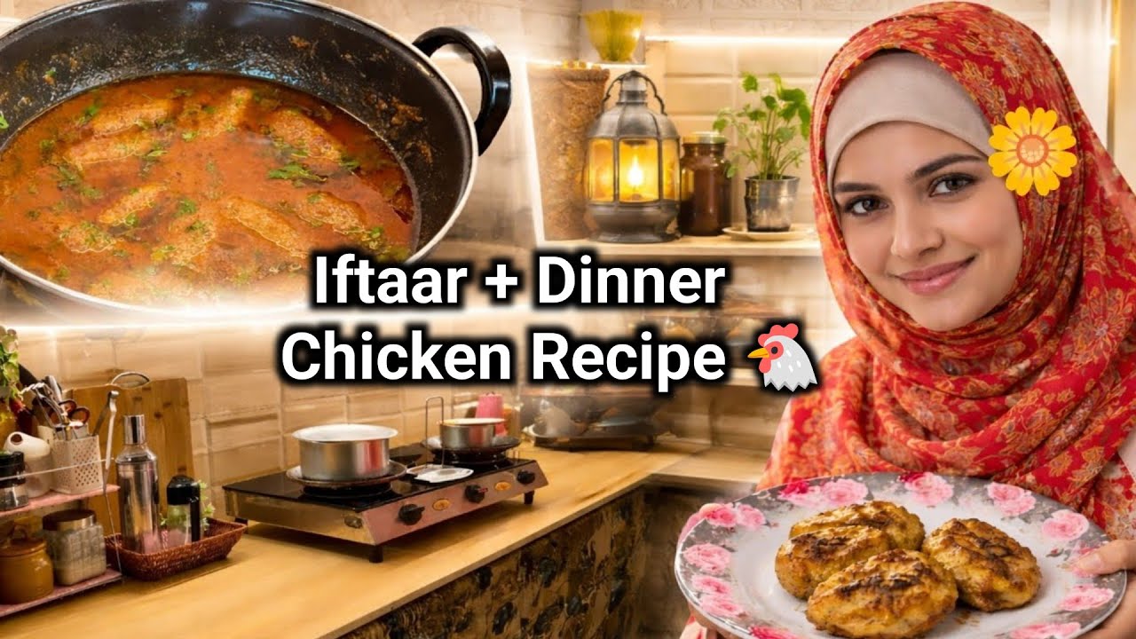 Stress-Free Chicken Recipe : Iftar + Dinner Special | 2 in 1 Recipe🤤 #graduatehousewifetohomemaker 