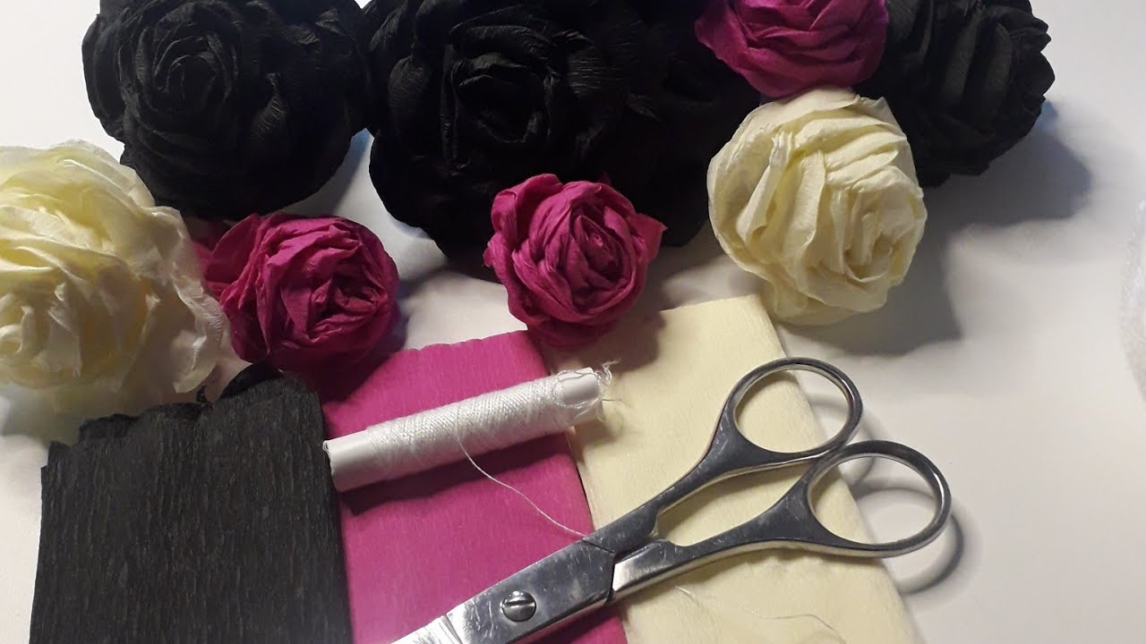 rose en papier crepon (tres facile)