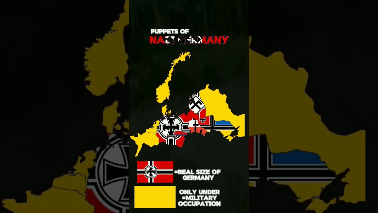 Real Size of The Third Reich and It's Puppets #mapping #ww2 #germany