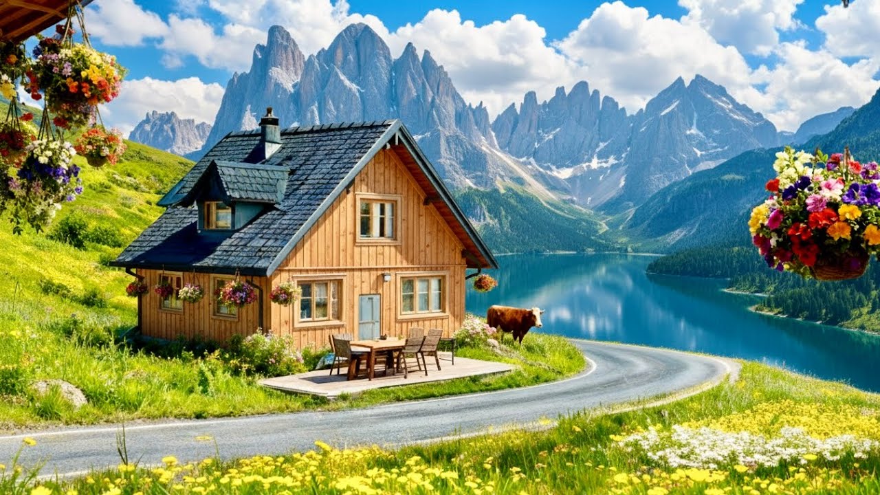 Swiss,  4K   Relaxing Piano with Driving on Calm Swiss Countryside Roads , TV