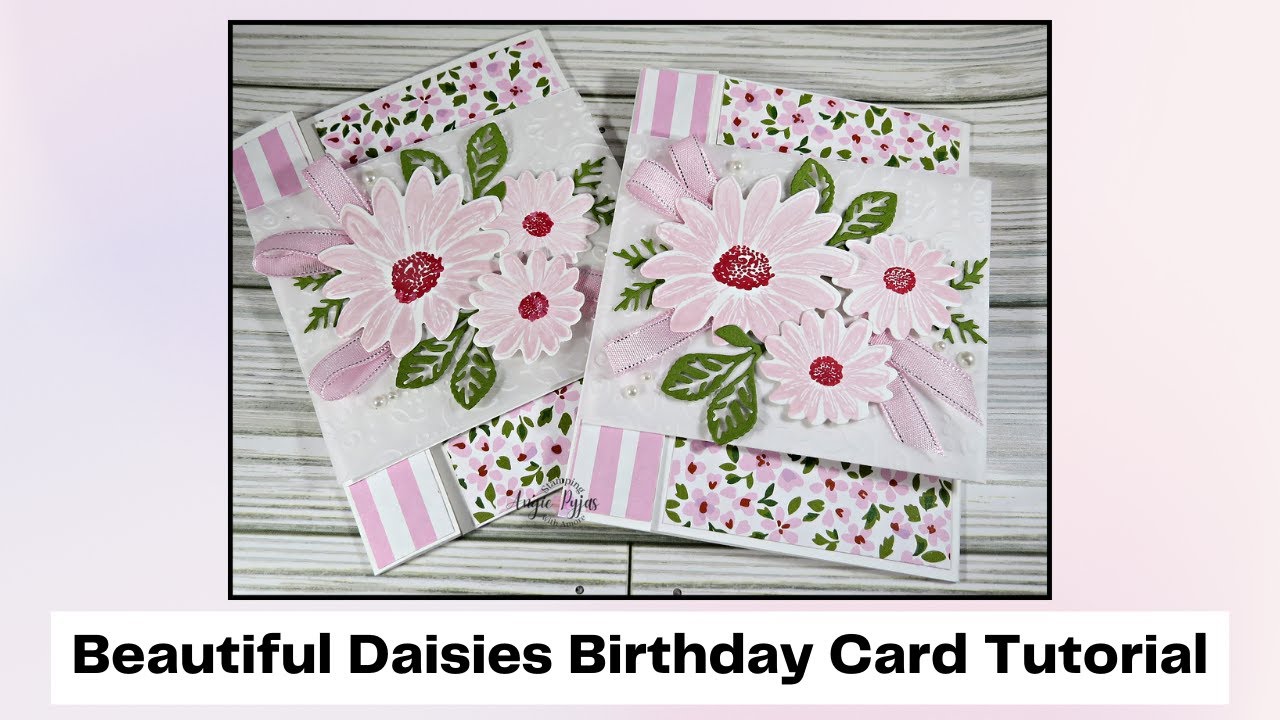 Making a Unique Fun Fold Birthday Card with Daisies! You WON'T Believe How Easy This Card Is!!!