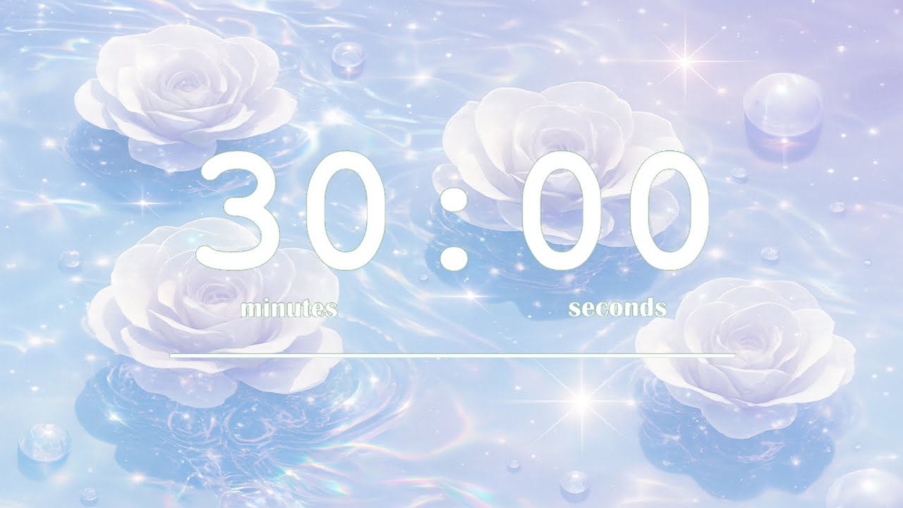 30‑minute pearl petals ⚪💮🫧 | soft bloom study timer