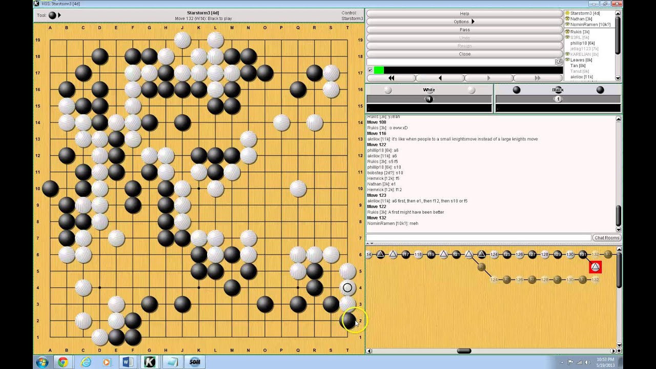 Starstorm3 [AGA 5dan/KGS 4dan] - KGS Go Lecture (Baduk/WeiQi) on 