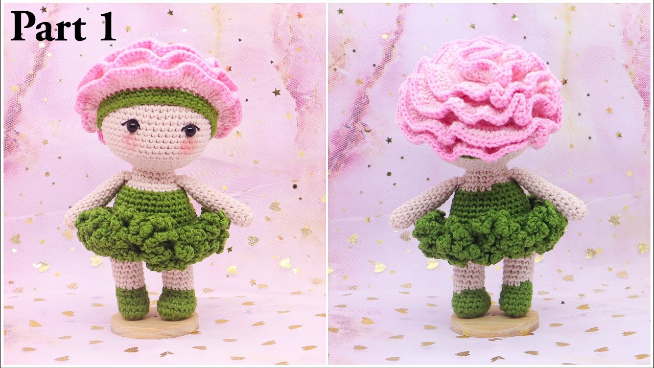 CLARISSE THE CARNATION | PART 1 | SHOES & LEGS, BODY, SKIRT | HOW TO CROCHET AMIGURUMI