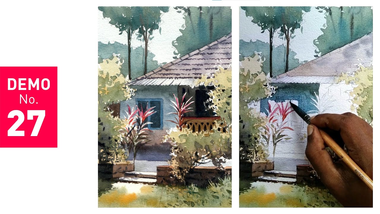 Mastering Watercolor with SujithNavam: A Step-by-Step Painting Demonstration & Tutorial! DEMO no. 27