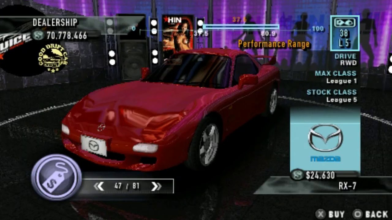 Juiced 2 Hot Import Nights All Cars (PSP)