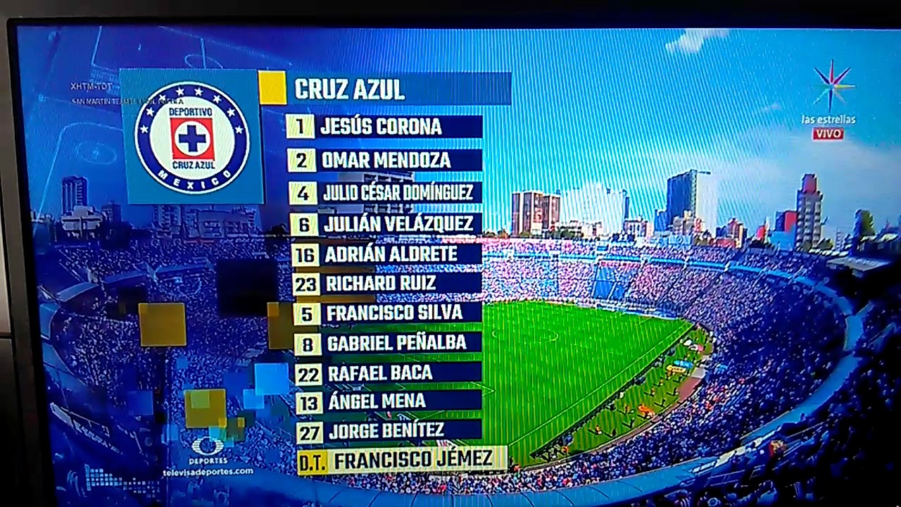 Cruz azul vs Chivas (alineaciones)