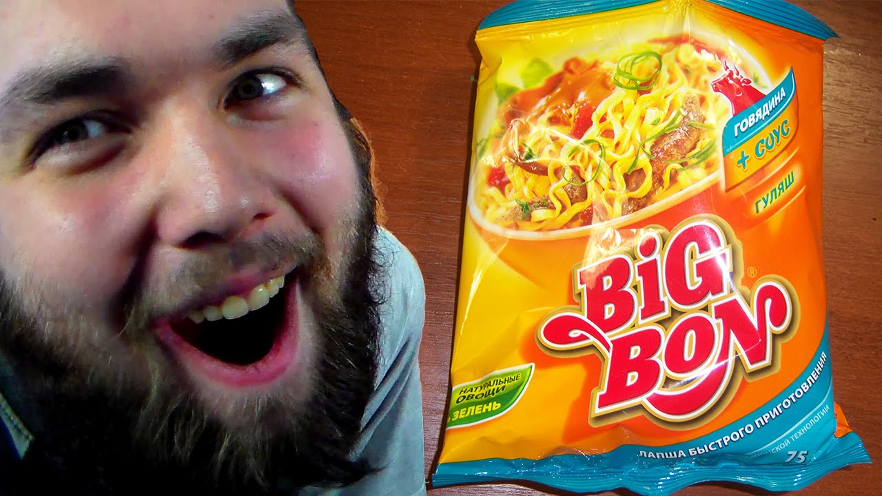 Лапша Big Bon гуляш говядина + соус пакет 75 грамм