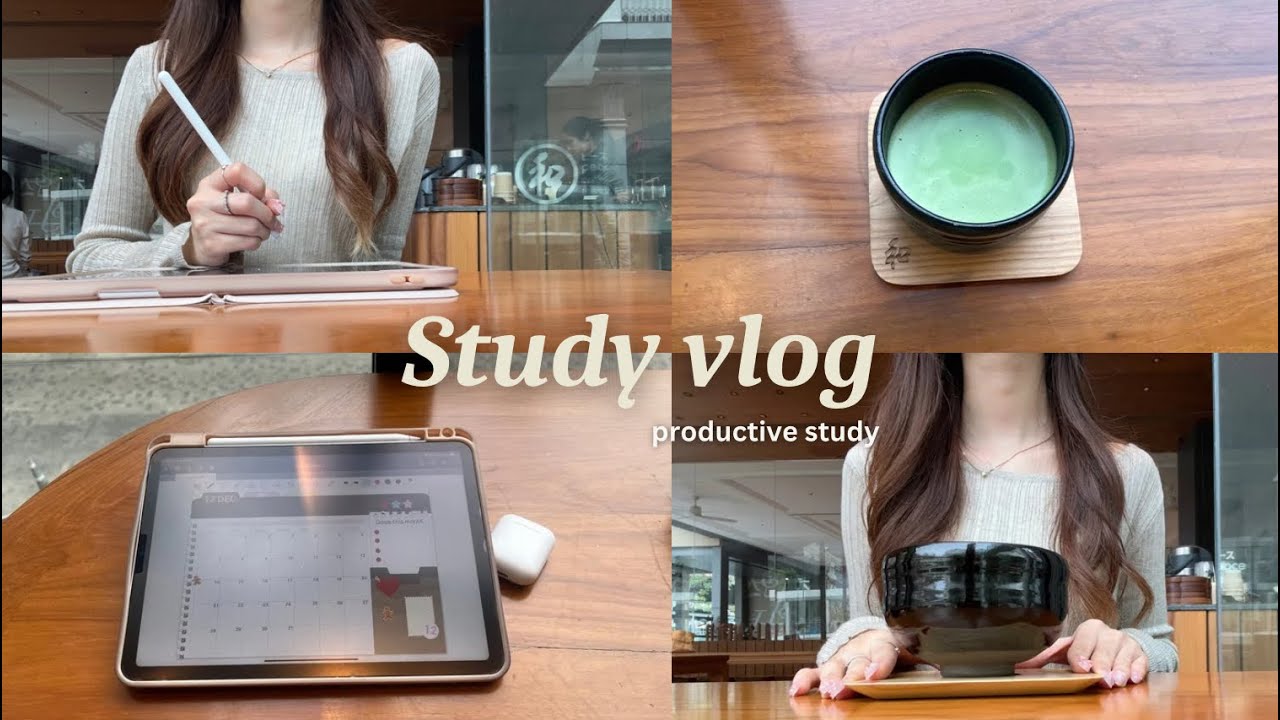 Study vlog 📖🍵อ่านหนังสือที่คาเฟ่ | productive study vlog 🖍️🧸