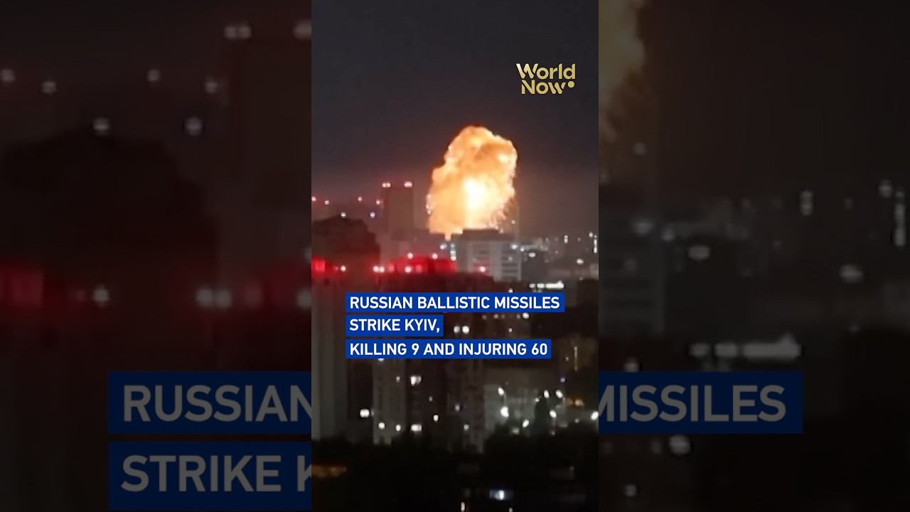 Russian ballistic missiles strike Kyiv, killing 9 and injuring 60