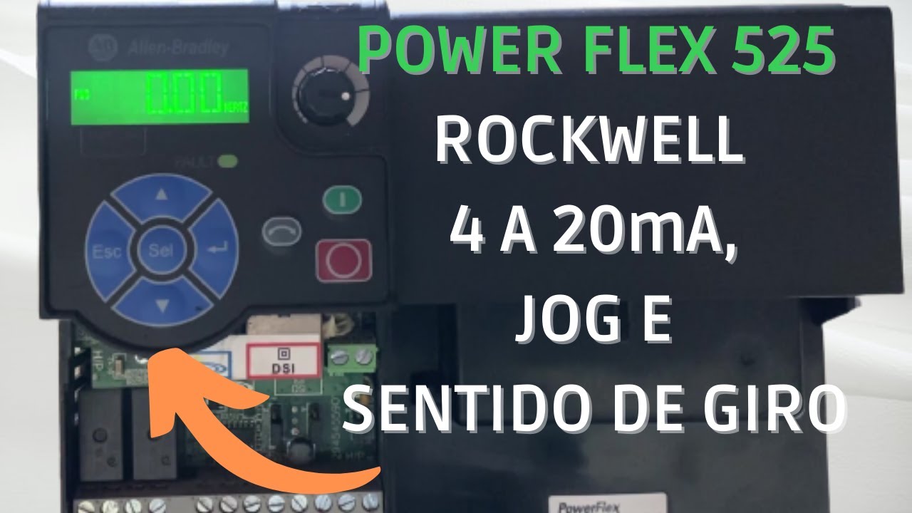 Como parametrizar Power Flex 525 Rockwell 4 a 20mA, JOG, sentido de giro | EducaDrives