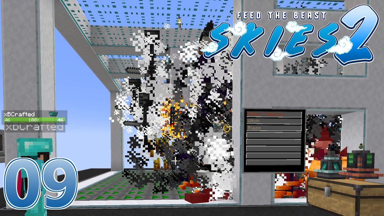 Push Button Mob Farm - FTB Skies 2 - E09