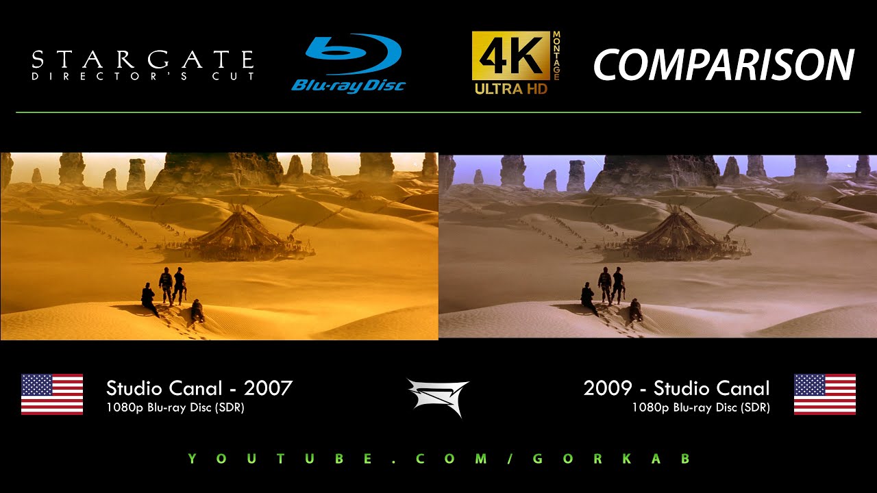 Blu-ray Versus - Stargate Director's Cut (2007 vs 2009) Comparatif 4K ULTRA HD