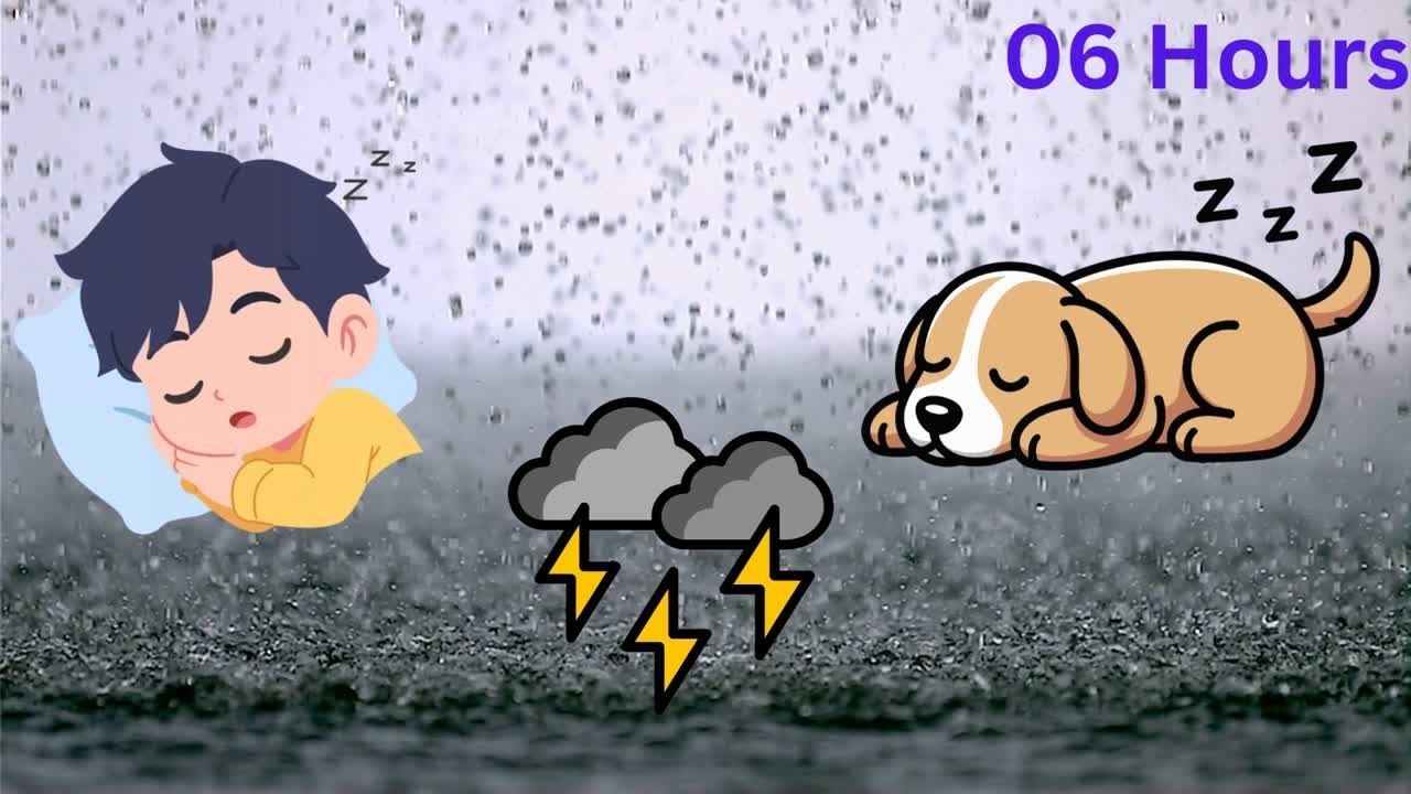 Heavy Rain & Thunder Sounds – 6 Hours Fall Asleep Fast with Powerful Rain & Thunder
