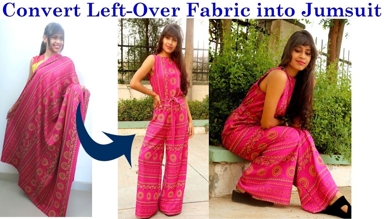 Convert Leftover Fabric into Jumpsuit/Playsuit | Diy Playsuit for girls from Waste Clothes
