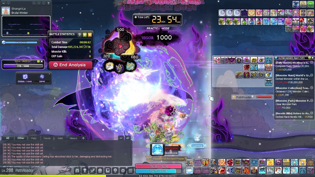 76,668 hexa 304% easy kaling dual blade with mu gong's soul maplesea practise attempt
