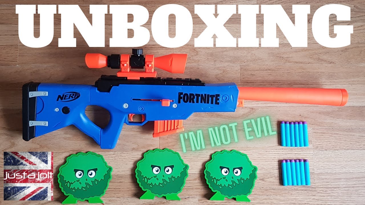 Nerf Fortnite BASR-R Unboxing and Review: Rare Nerf Bolt Action Sniper Rifle Goodness. And Bushes.