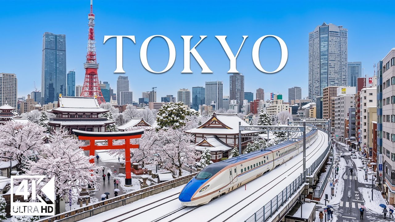 Tokyo 4K | Winter Wonderland – Snowy Cityscapes, Cozy Urban Streets & Magical Winter Illuminations
