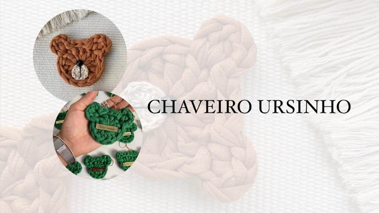 Chaveiro ursinho em fio de malha: lembrança maternidade