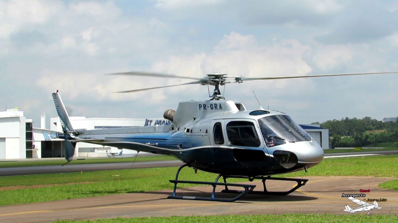 Helic&oacute;ptero Esquilo AS350 Decolagem Subida Na Vertical Jundiai-sp