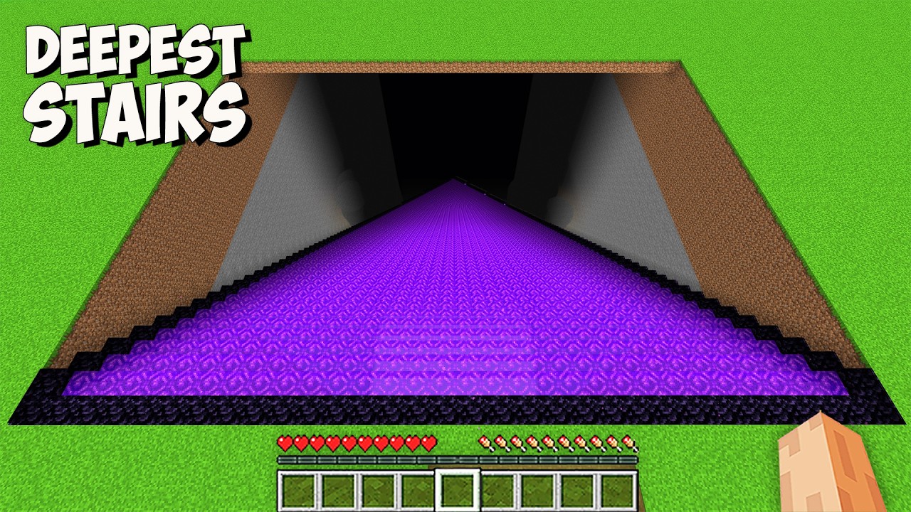 I found THE DEEPEST PORTAL STAIRS in Minecraft! This is THE LONGEST SECRET STAIRS PORTAL!