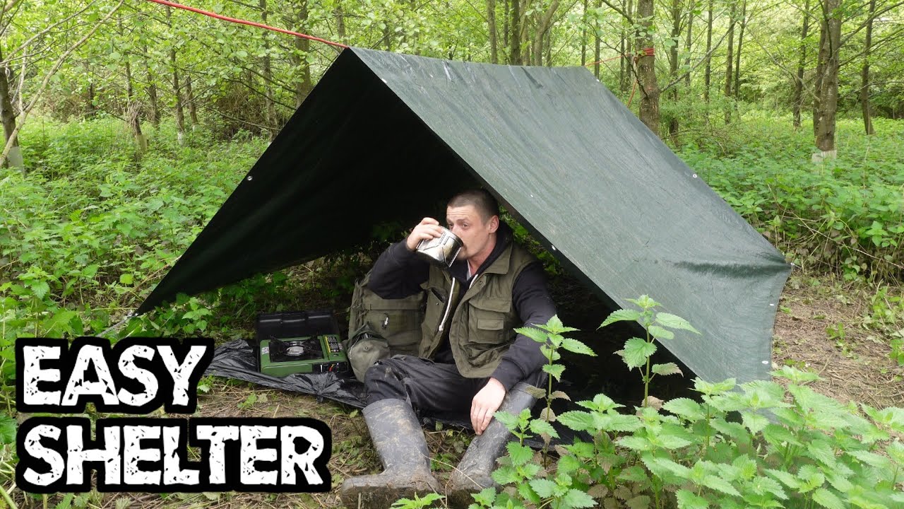 How To Make A Quick And Easy A-Frame Shelter. (With A Cheap Tarp)