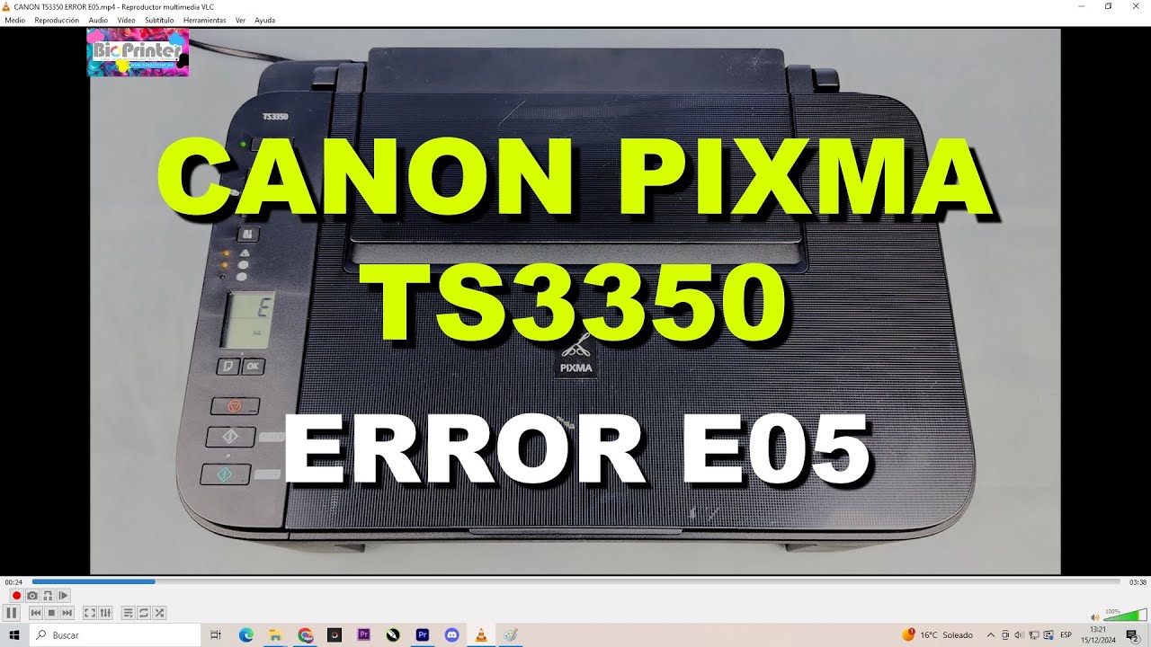 CANON TS3350 ERROR E05, AQUÍ LA SOLUCIÓN.
