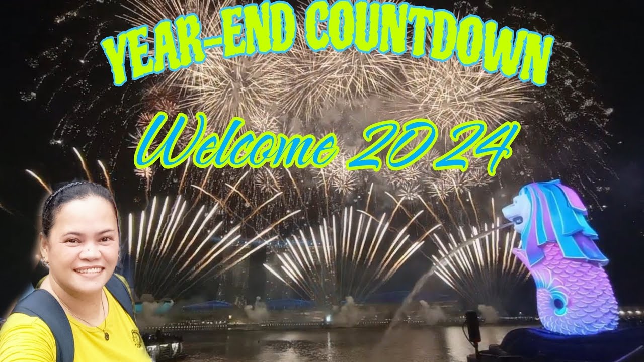 SINGAPORE YEAR-END COUNTDOWN || FIREWORKS 2024 @Merlion Park | Esay B Vlog #newyear2024 #fireworks