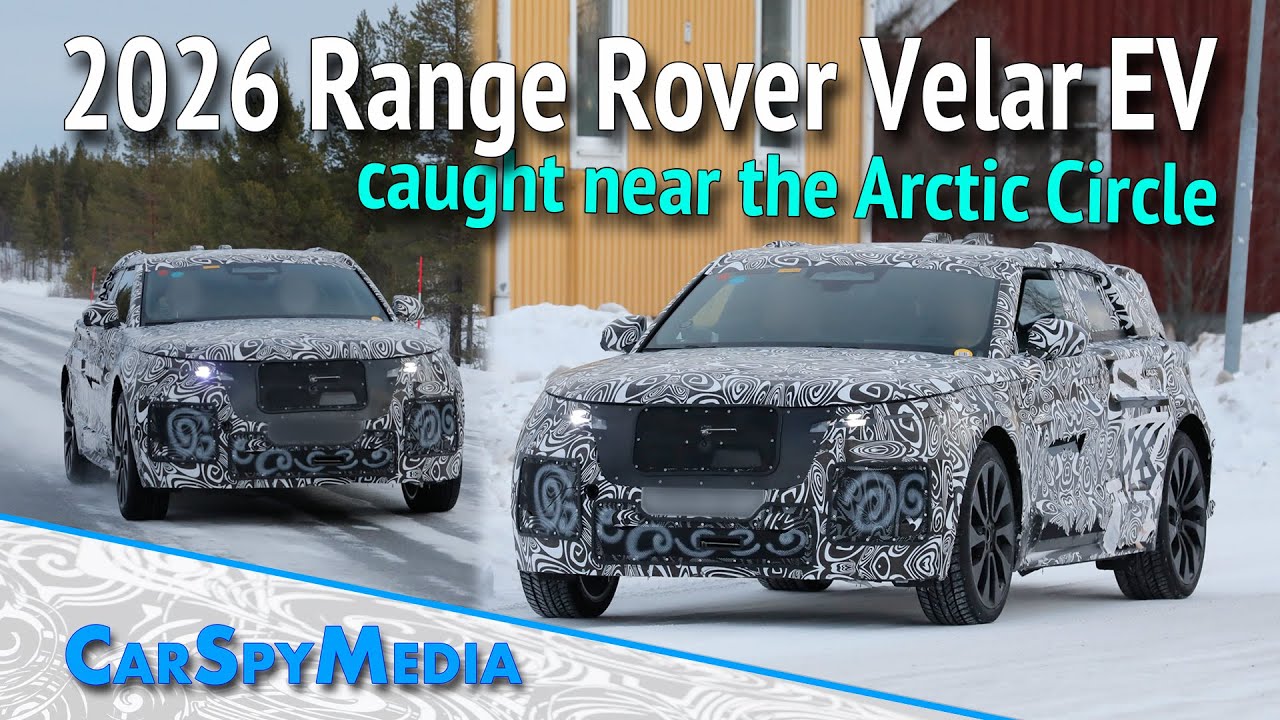 2026 Land Rover Range Rover Velar EV Prototype Caught Winter Testing Near The Arctic Circle