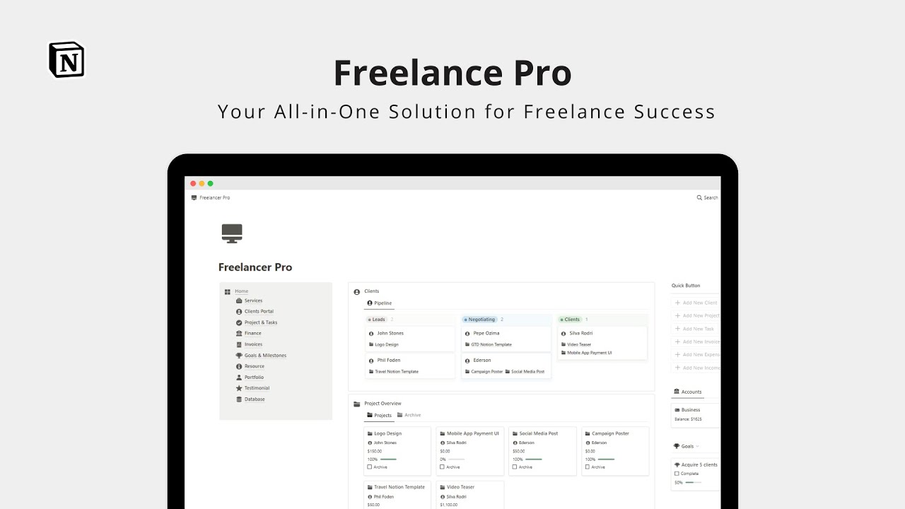 Supercharge Your Freelance Business with this Freelance Pro Notion Template | Walkthrough Video