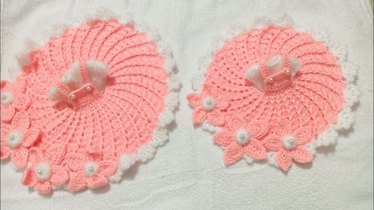 2. 3 no. Laddu Gopal ki new design woolen dress ll how to make crochet new design winter dress ll 