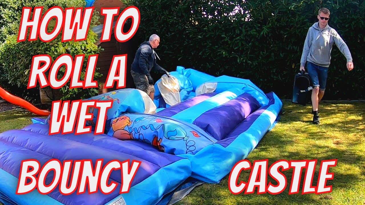 How to deflate and roll a wet bouncy castle
