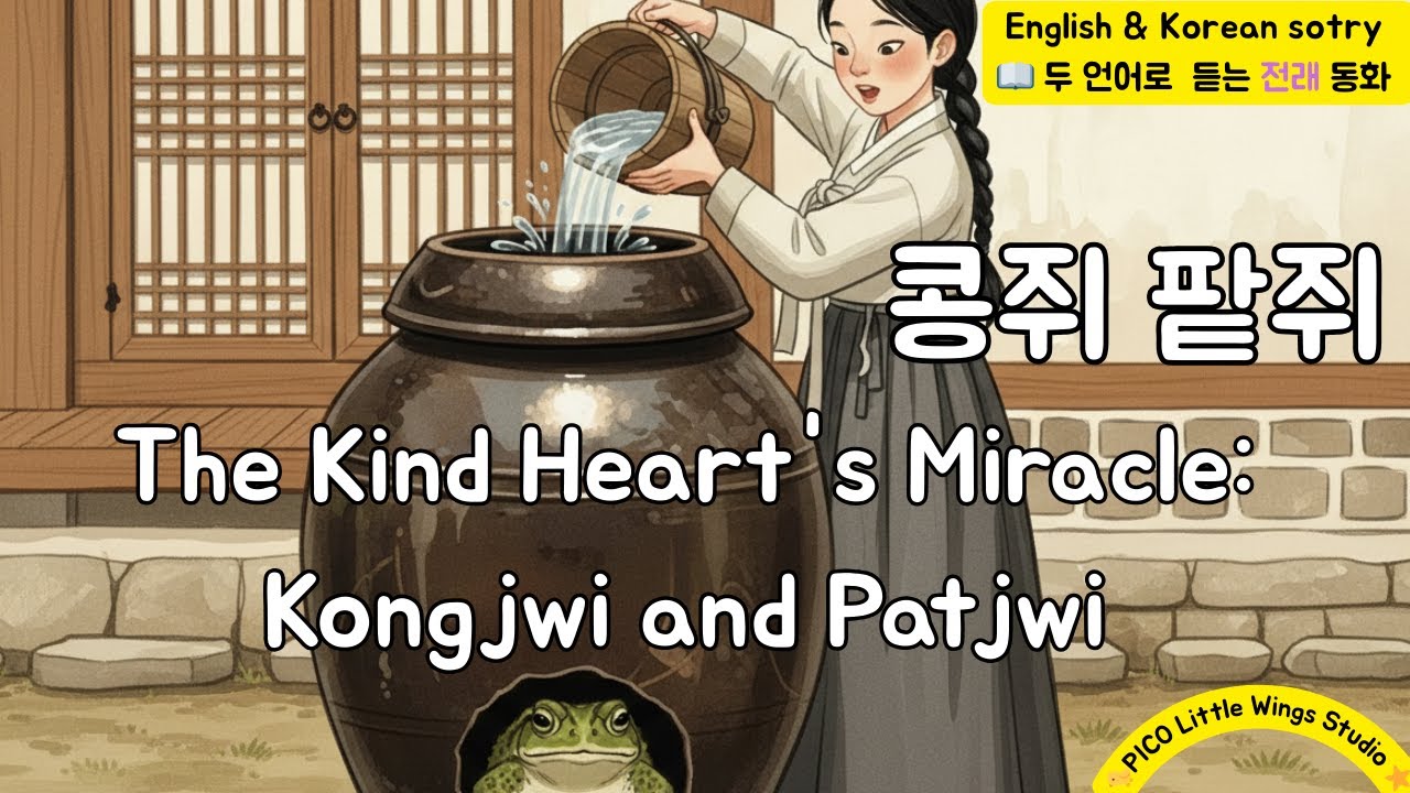 [ 한글과 영어를 한 동화로 ]  콩쥐 팥쥐 :The Kind Heart's Miracle: Kongjwi and Patjwi 🐤PICO Little Wings  Studio ⭐️