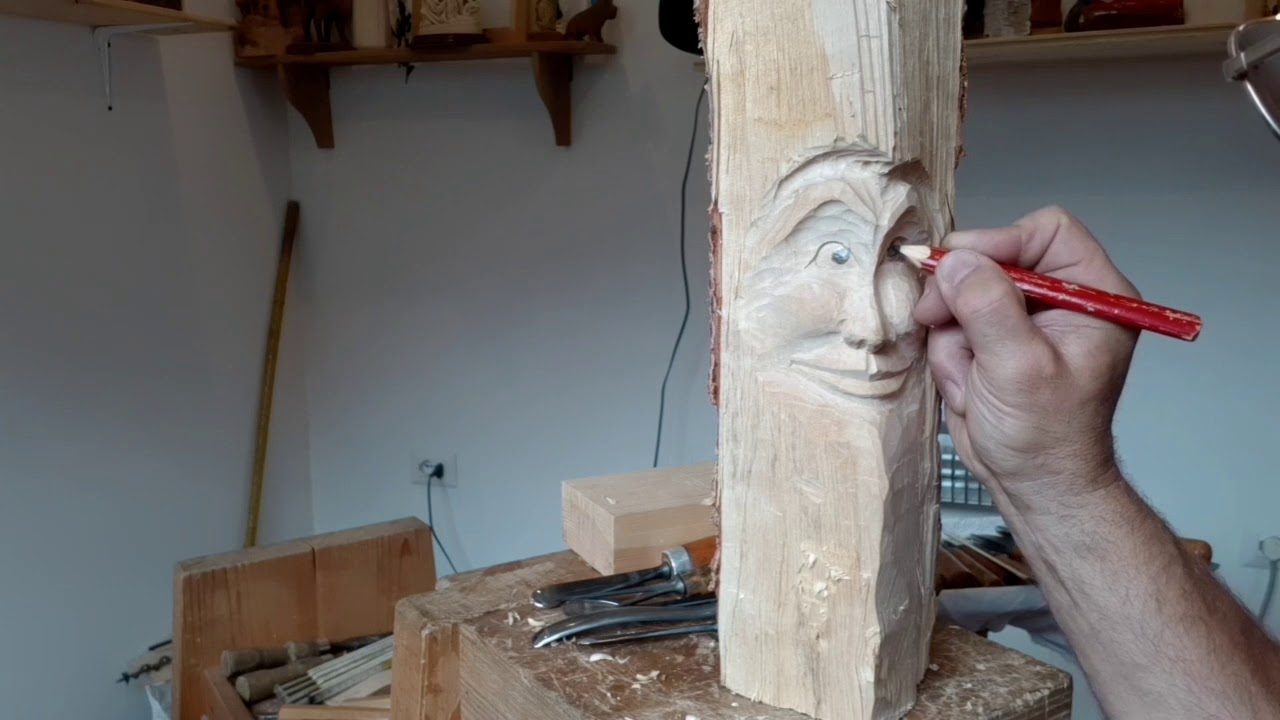 scultura in legno gnomi in betulla