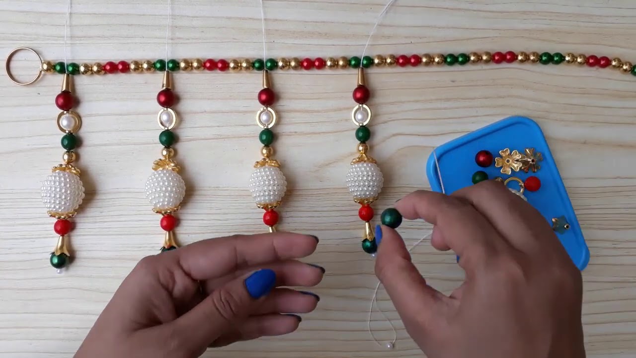 very simple easy pearl toran design| moti toran| Diy Diwali decoration 2020