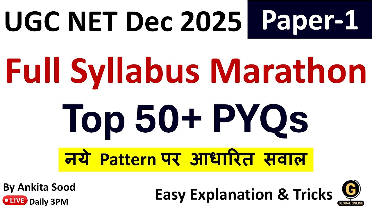 50+ Repeated PYQs On Research Aptitude | Paper 1 Full Syllabus MCQs for UGC NET Dec 2025